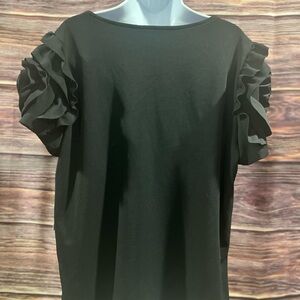 XXL Liz Claiborne Black Rose Sleeve Top